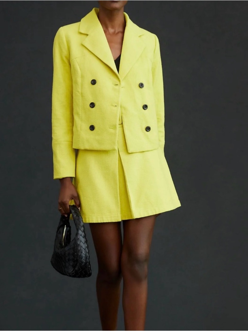 Maeve Cropped Peacoat - Yellow - Anthropologie Sz XL
